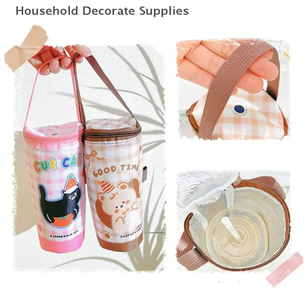 Cloth Milk Tea Tote Bag Traveling Eco-friendly Insulated Cup Cover Carrying Reusable Handheld Bag Tumbler Cup Accessories