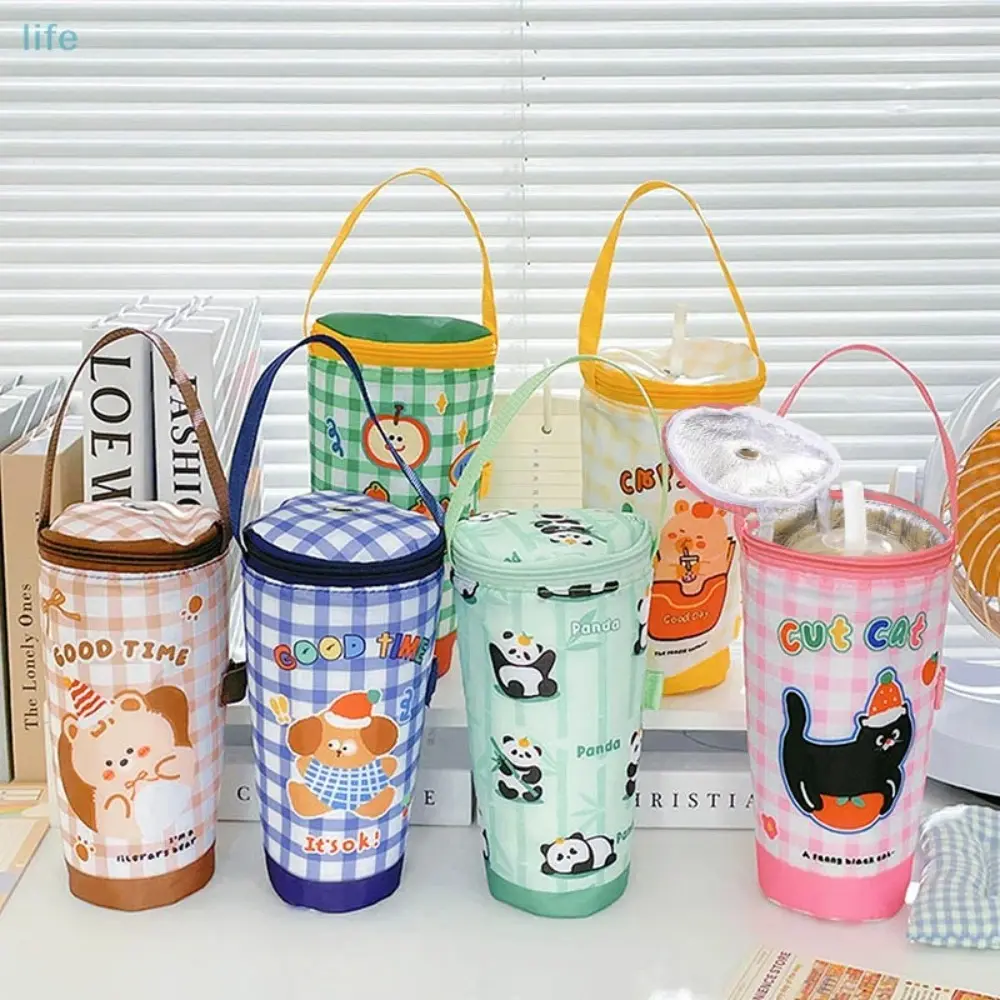 Cloth Milk Tea Tote Bag Traveling Eco-friendly Insulated Cup Cover Carrying Reusable Handheld Bag Tumbler Cup Accessories
