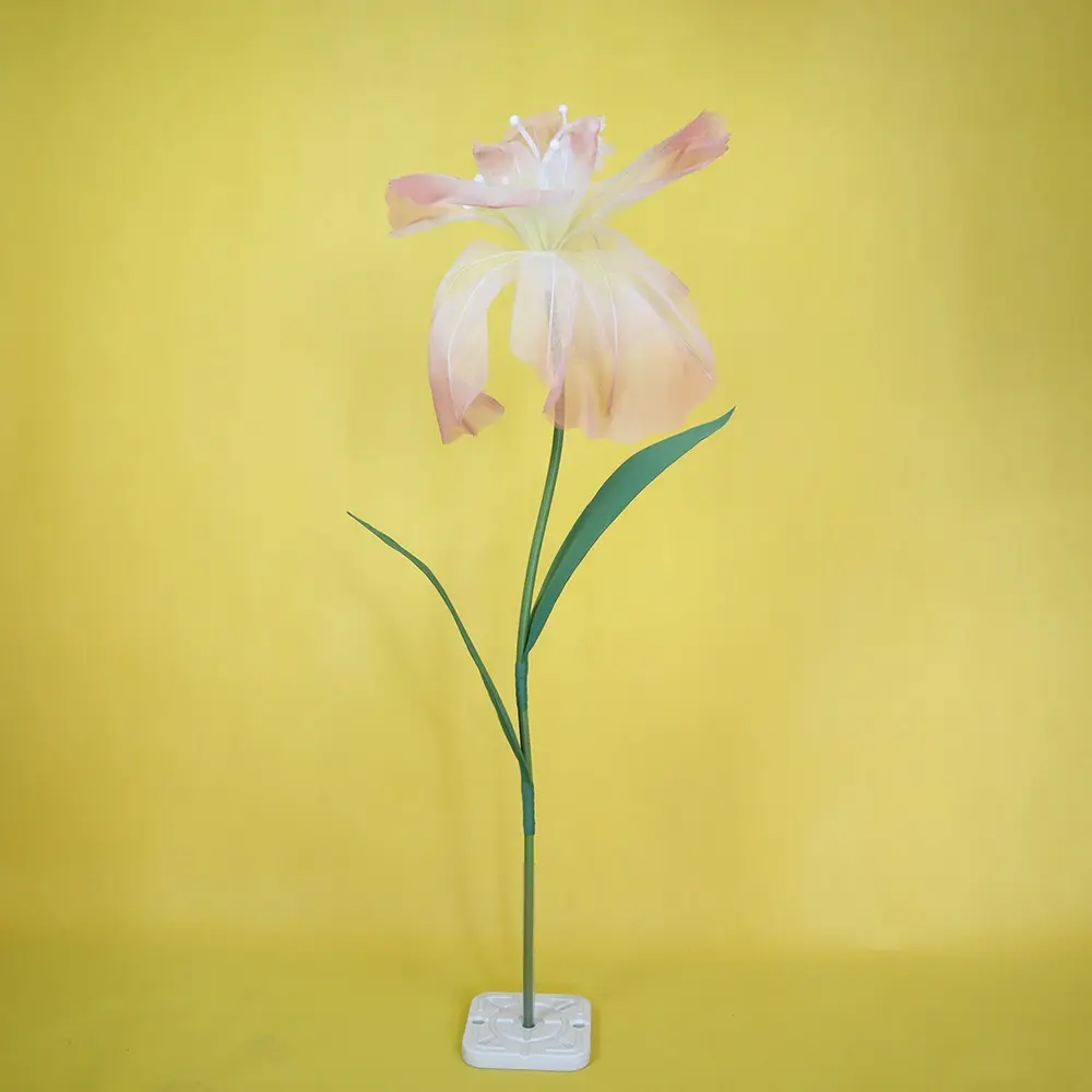 60cm Artificial Iris Large Flower Head Giant Gauze Simulated Iris Fluffy Petals Wedding Landscaping Fake Flowers
