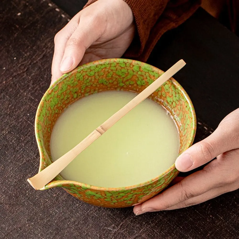 New Hand Ceramic Matcha Bowl Tea Art Large Capacity Matcha Brewing Cup Kiln-changed Tea Brush Stand