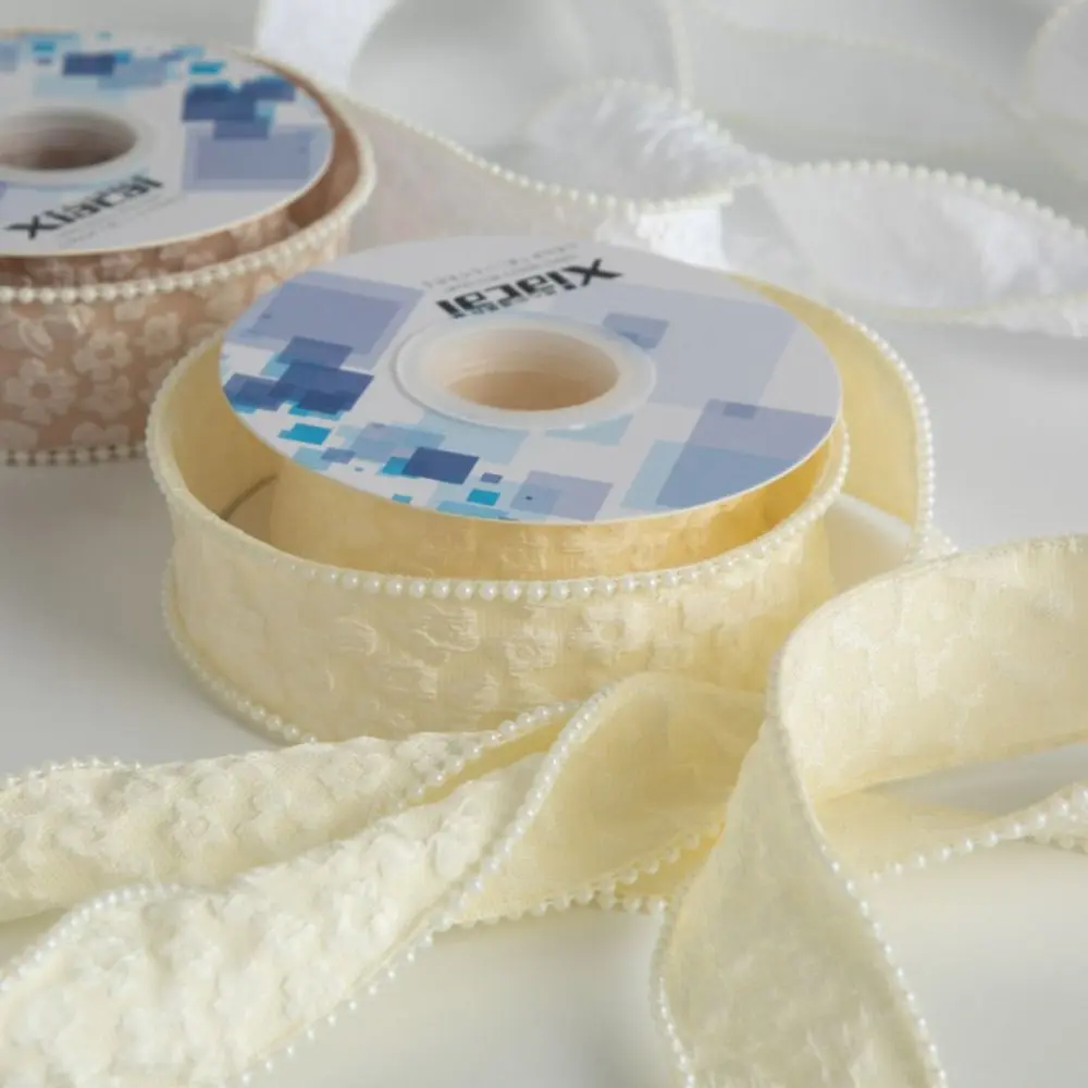 5Yard 4cm Flower Trim Ribbon Lace Embroidery Dopamine Gift Wrapping Ribbon DIY Photo Props Edge Trim Decorating