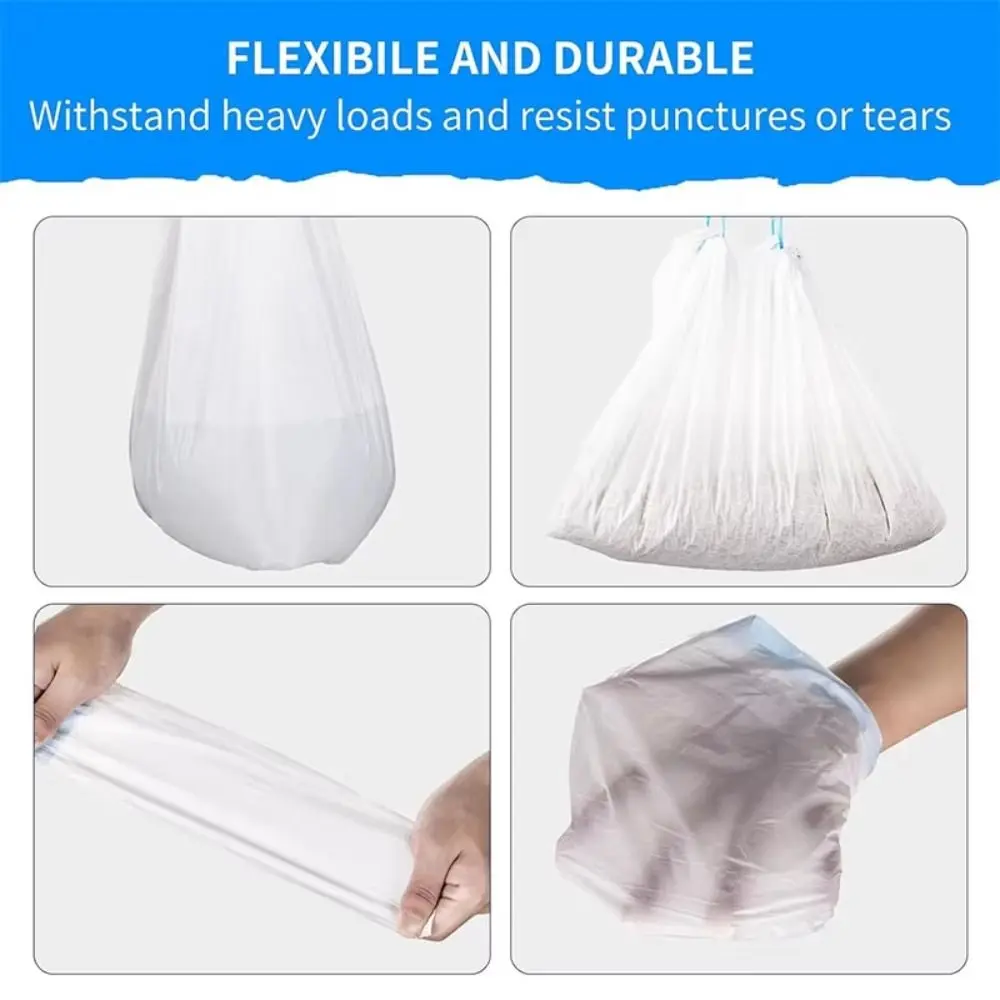 2Roll 45x50cm Drawstring Trash Bag Large Capacity Thickened Plastic Trash Bags Portable Affordable Large Cat Litter Bags