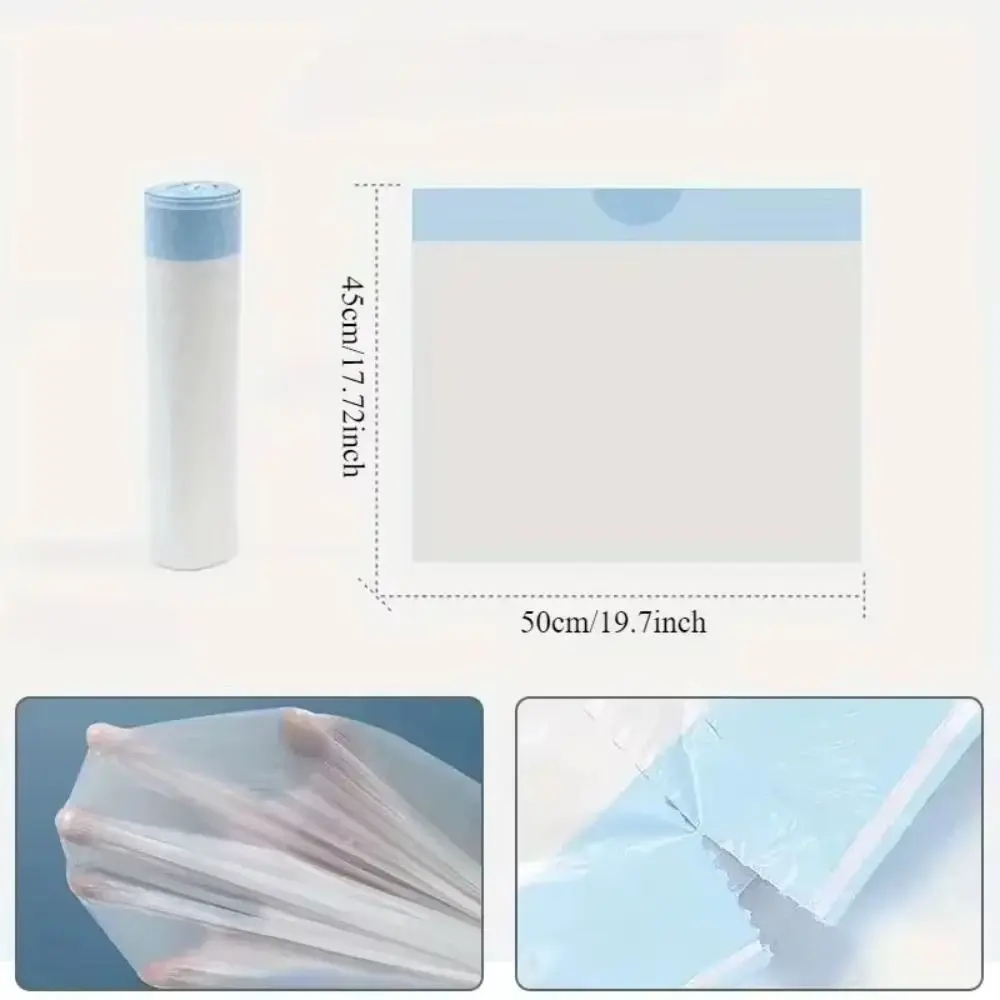 2Roll 45x50cm Drawstring Trash Bag Large Capacity Thickened Plastic Trash Bags Portable Affordable Large Cat Litter Bags