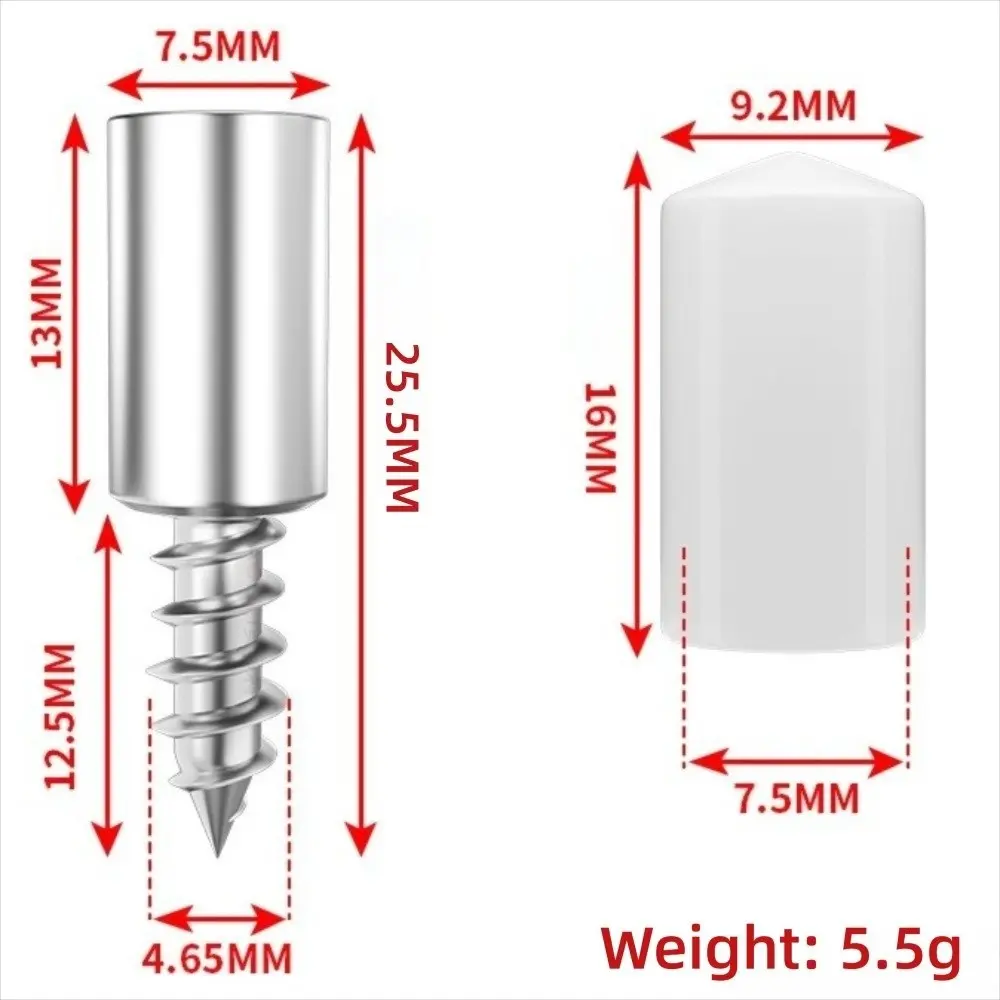 20pcs Nonslip Cross Self-tapping Screw Rubber Sleeve Cabinet Hardware Laminate Support Screw DIY Laminate Support