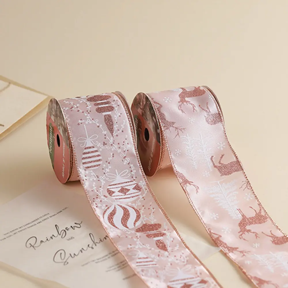10Yards Christmas Ribbons Wired Edge Imitation Hemp Material Bow Weave Ribbon For Wedding Party Christmas Decor DIY Gift Packing