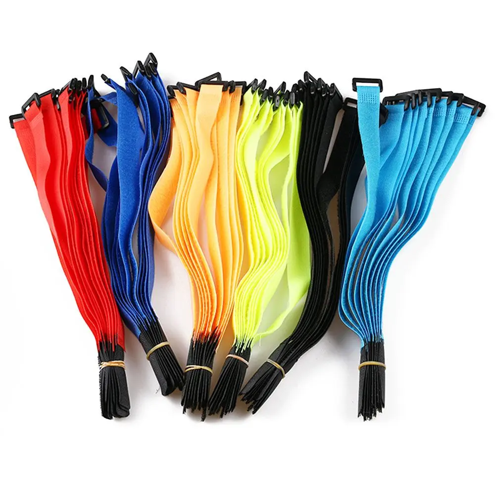 10Pcs 30*2cm Multicolor Nylon Straps Adhesive Fastener Tape self-locking RC Battery Antiskid Cable Tie Down Straps Accessories