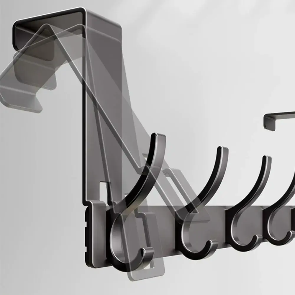 Punch-free 6/7/8 Door Hook Storage Holder Bathroom Organizer Rack Clothes Hanger Kitchen Accessories Traceless