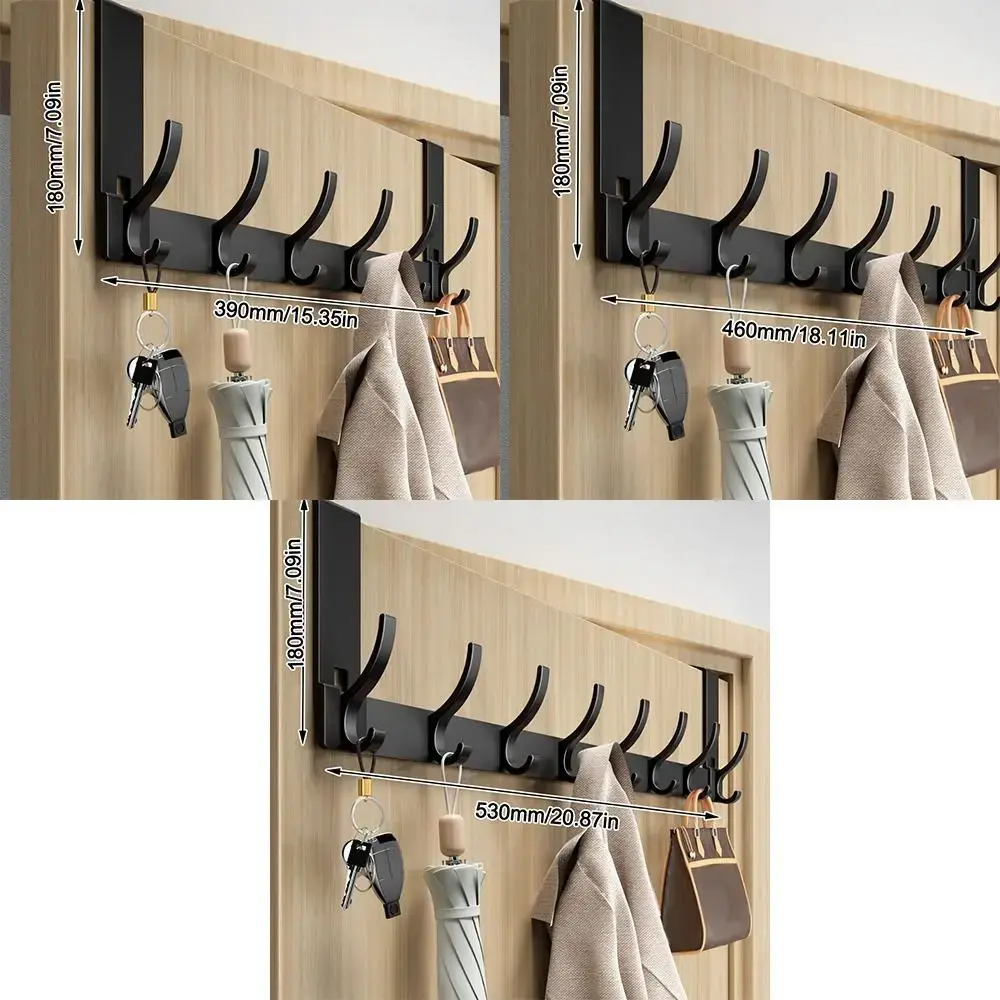 Punch-free 6/7/8 Door Hook Storage Holder Bathroom Organizer Rack Clothes Hanger Kitchen Accessories Traceless
