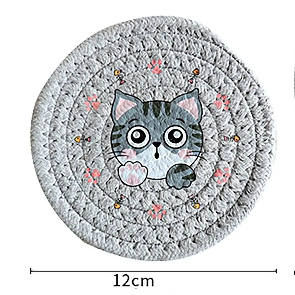 Cartoon S/L Coasters Tableware Waterproof Bowl Dish Pot Mats Cotton Heat Insulation Pad for Home Kitchen