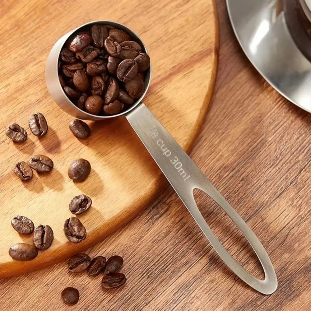 Durable 304 Stainless Steel Coffee Spoon 1/8 Cup 30ml Measuring Spoon Delicate Coffee Scoop Cafe Supplies Bar Barista Tools