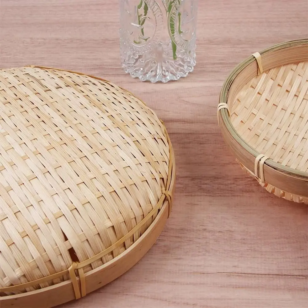 Handmade Woven Woven Bamboo Tray Bamboo Round Bamboo Woven Basket Wall Hanging Baskets Living room