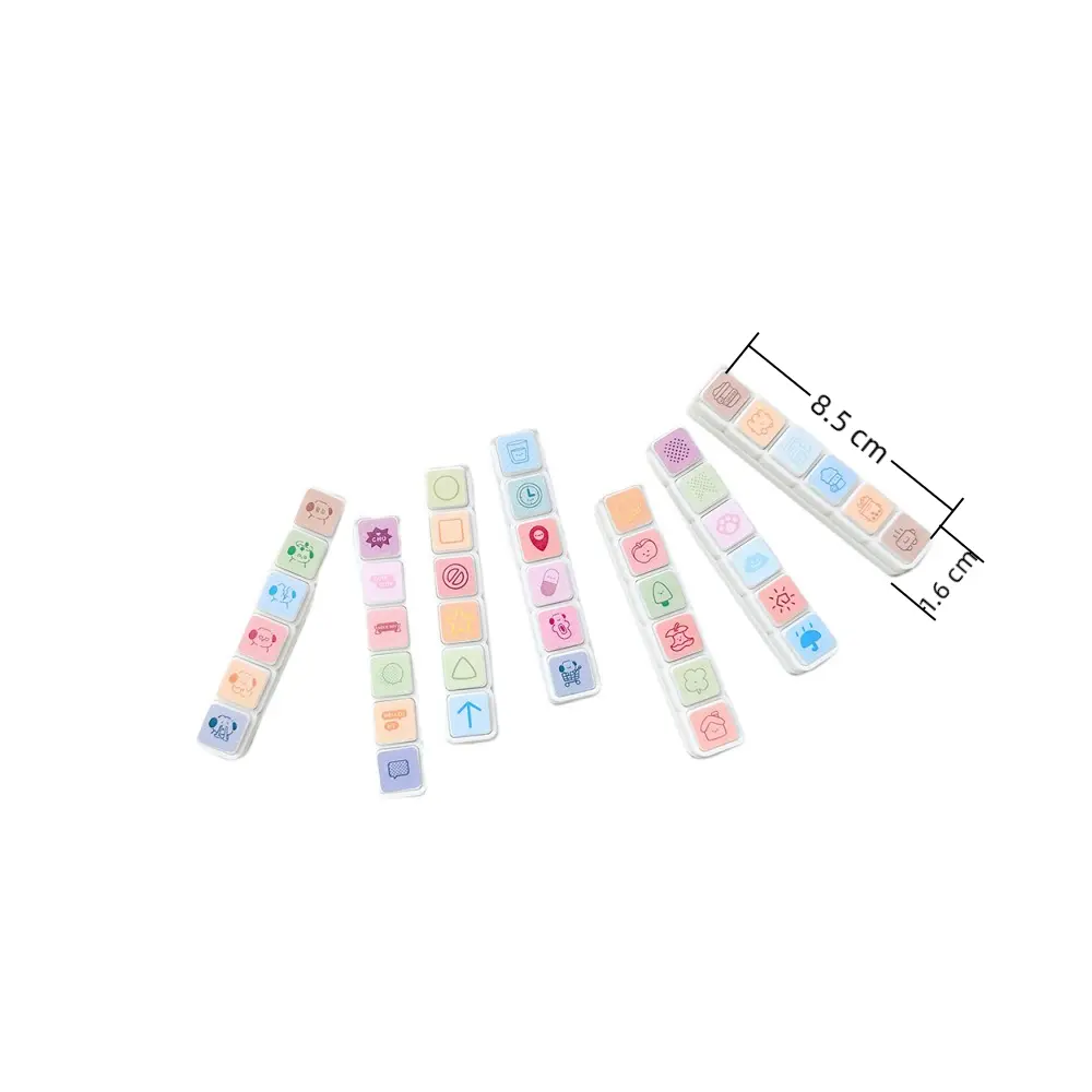 New Kawaii Stamps Decorative 6 Designs Cartoon Scrapbooking Stamp Press Inkpad Stamps Arts Diy Crafts Album