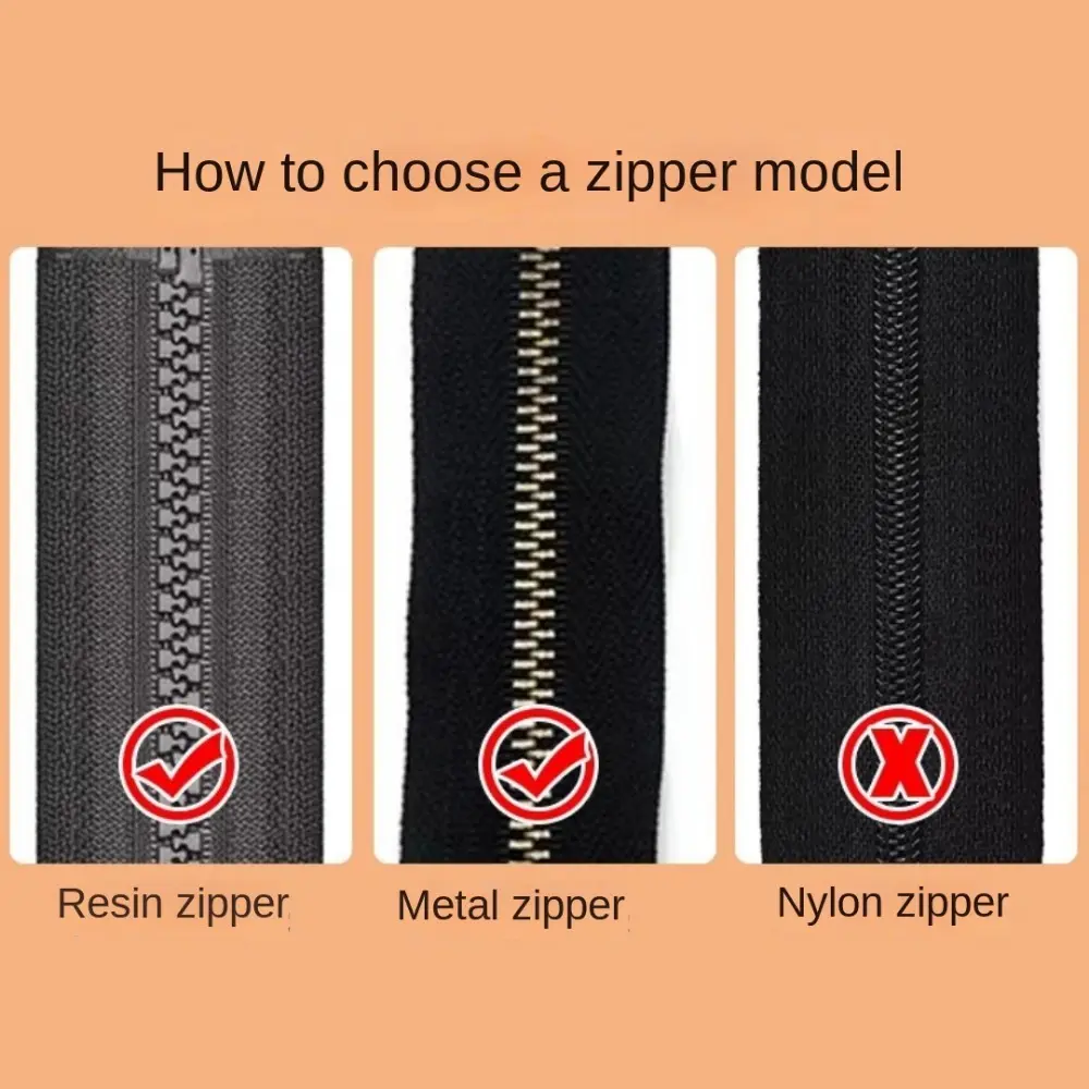 10PCS 3 5 8 Zipper Puller Head Resin Black Zipper Slider Handmade Sewing Accessories Clothing Bag Zips for Replacement Parts