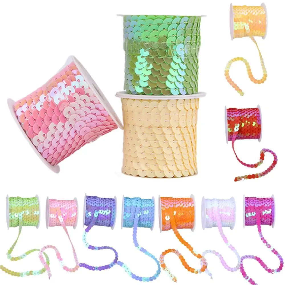5M Sequins Trims Colorful Loose 6mm Paillettes Shiny Round Decorative Lace Crafts Cloth Accessory/Bags/Garment