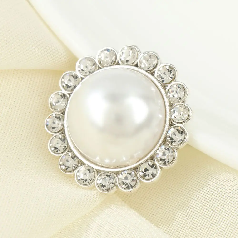 10Pcs High Quality Needlework Sewing Button Shirt Buttons Shiny Rhinestone Pearl Clothing Buttons Sewing Accessories