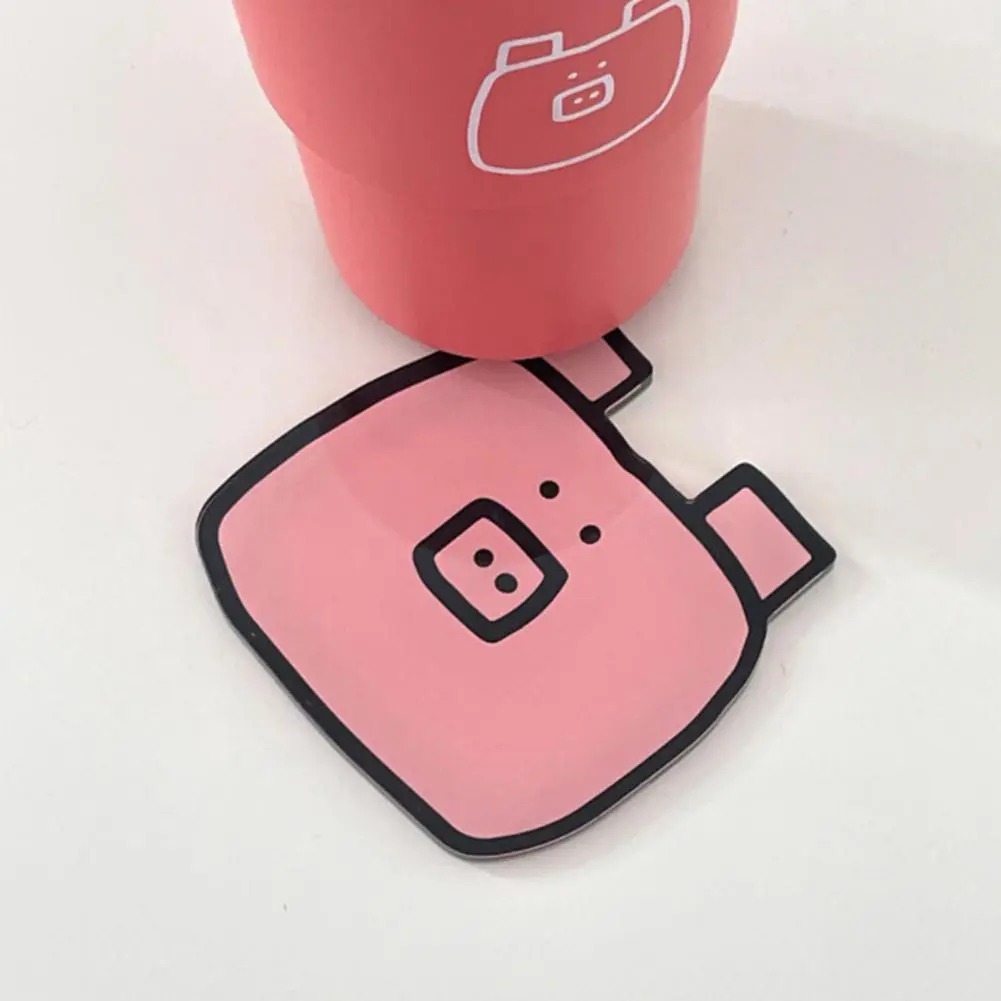 Cartoon Design Drink Coasters Cartoon Acrylic Coasters Set for Coffee Drinks Heat-resistant Cup Mats for Home for Anti-slip