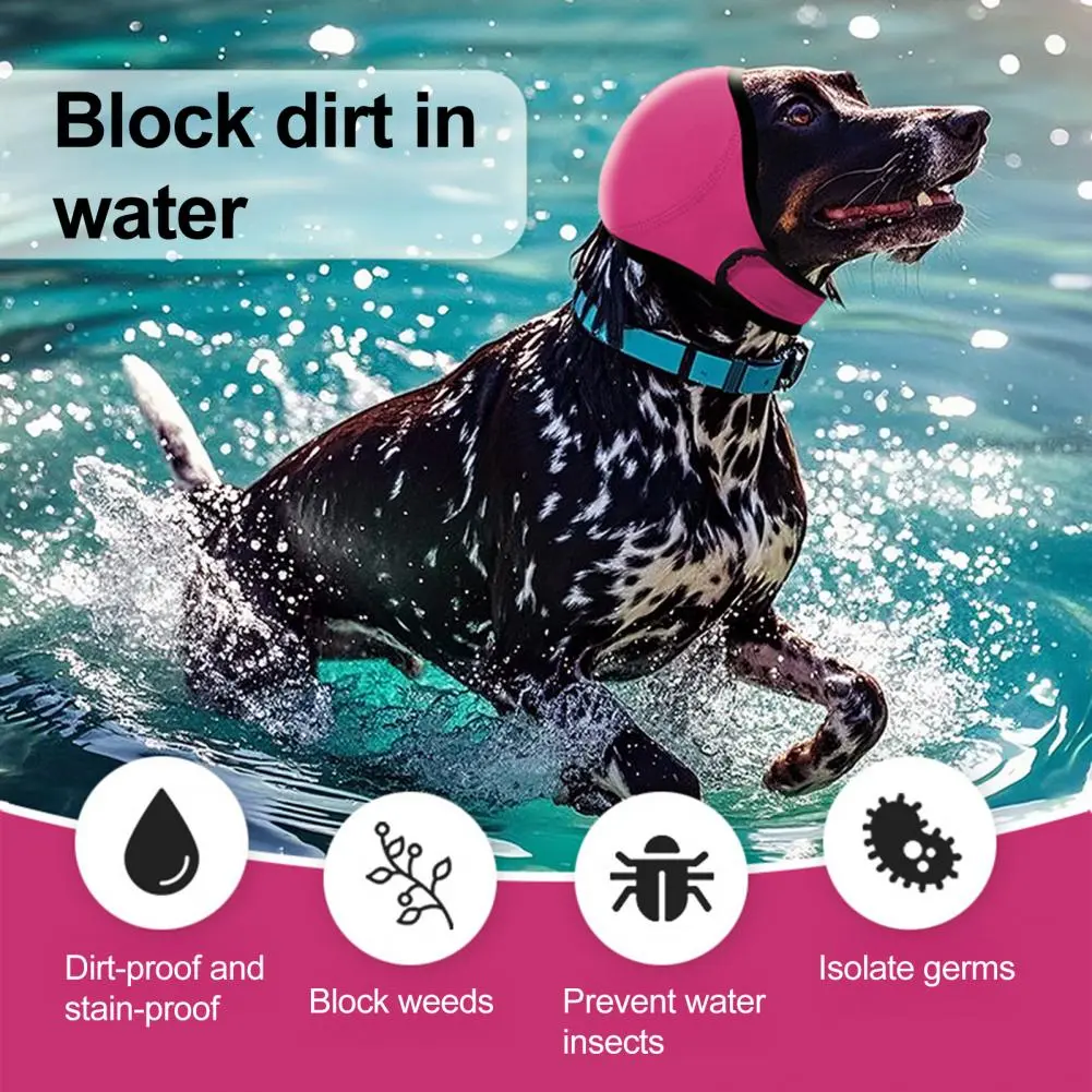 Nylon Elastic Dog Ear Wraps Waterproof Dog Ear Muffs for Hematoma Relief Bathing Anxiety Elastic Ear Wrap Protector for Grooming