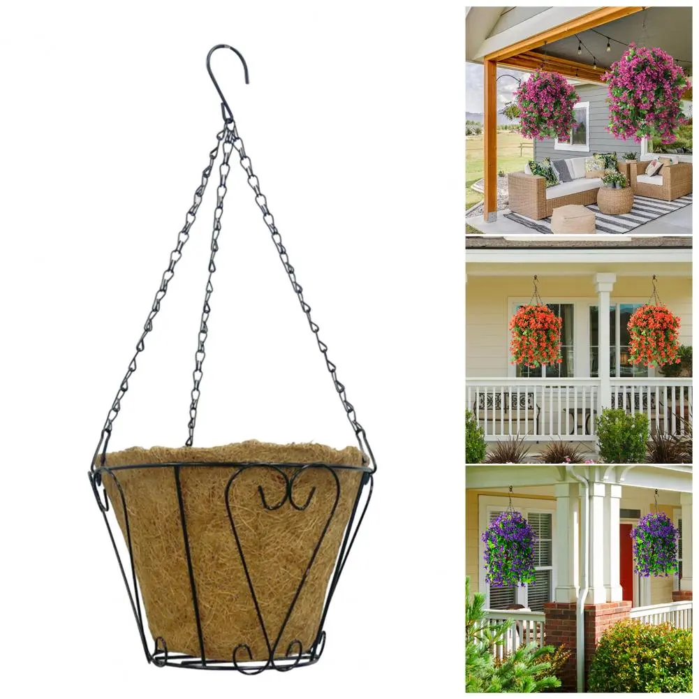Ceiling Doorways Windowsills Balcony Garden Fence Planters Metal Hanging Planter Basket with for Indoor for Flowers for Plants