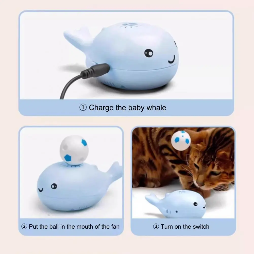 Electric Floating Ball Toy Rechargeable Floating Ball Cat Toy Lightweight Whale Shaped Pet Toy Electric Moving Ball for Cats