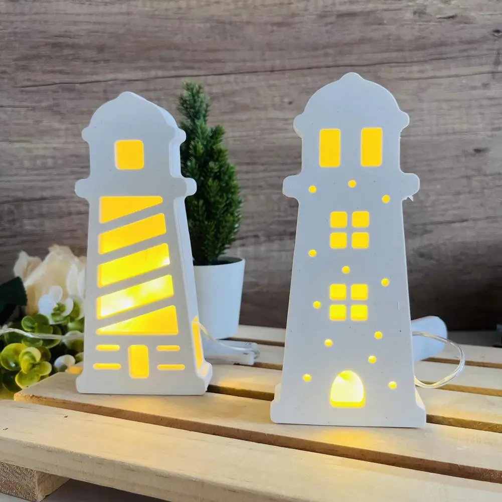Diy Silicone Mold Summer Beach Theme Lighthouse Silicone Mold Set for Diy Candle Making Resin Art for Handmade for Crafts