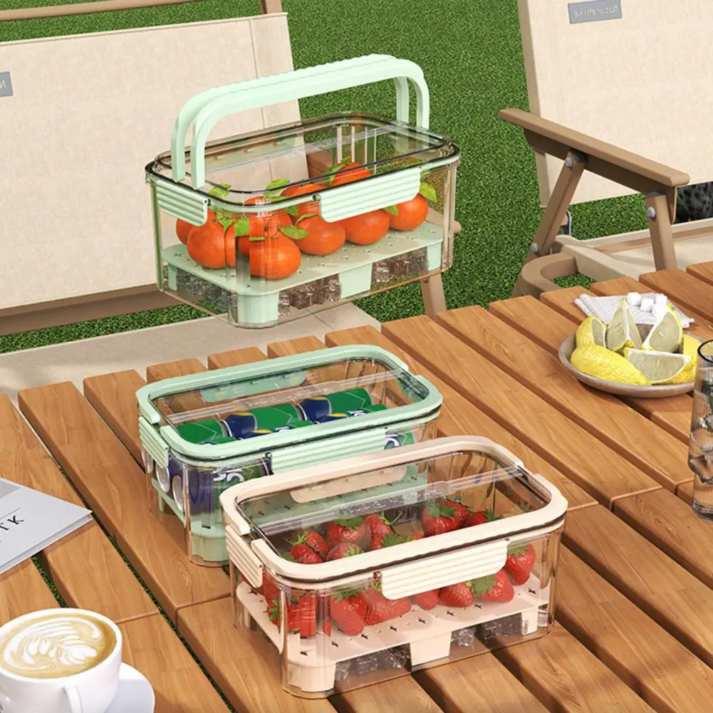 Serving Tray Food Storage Box Kitchen Portable Food Organizer Dispenser Box Fresh-keeping Snack Fruits Food Box