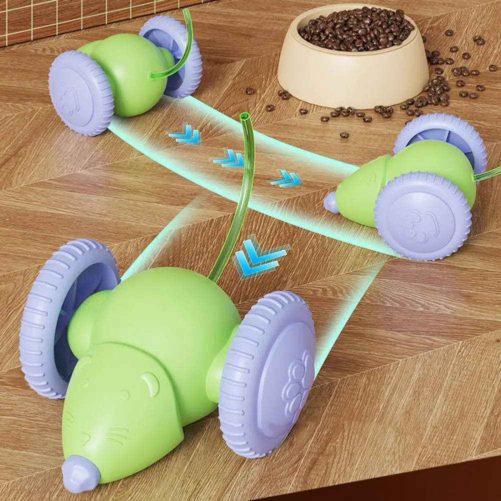 Automatic Obstacle Avoidance Cat Toy Electric Mouse Car Toy for Cats with Led Lights Rechargeable Automatic Teaser for Indoor