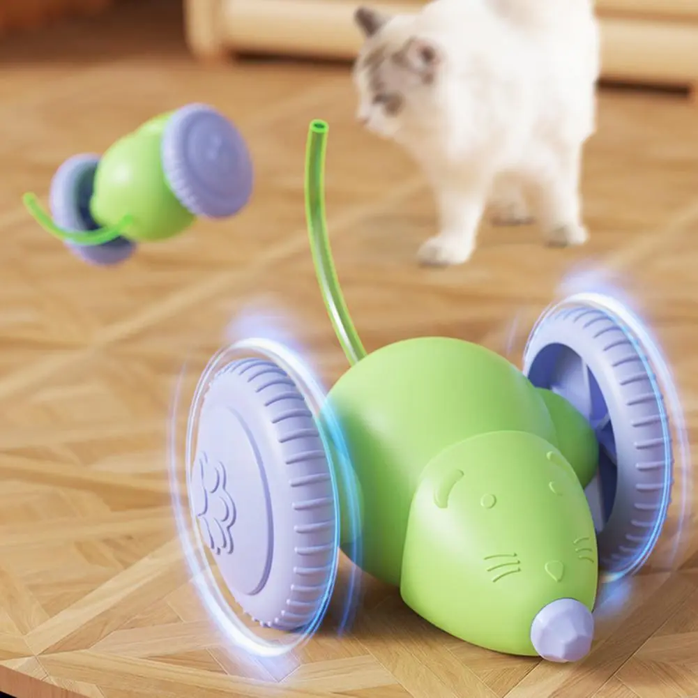 Automatic Obstacle Avoidance Cat Toy Electric Mouse Car Toy for Cats with Led Lights Rechargeable Automatic Teaser for Indoor