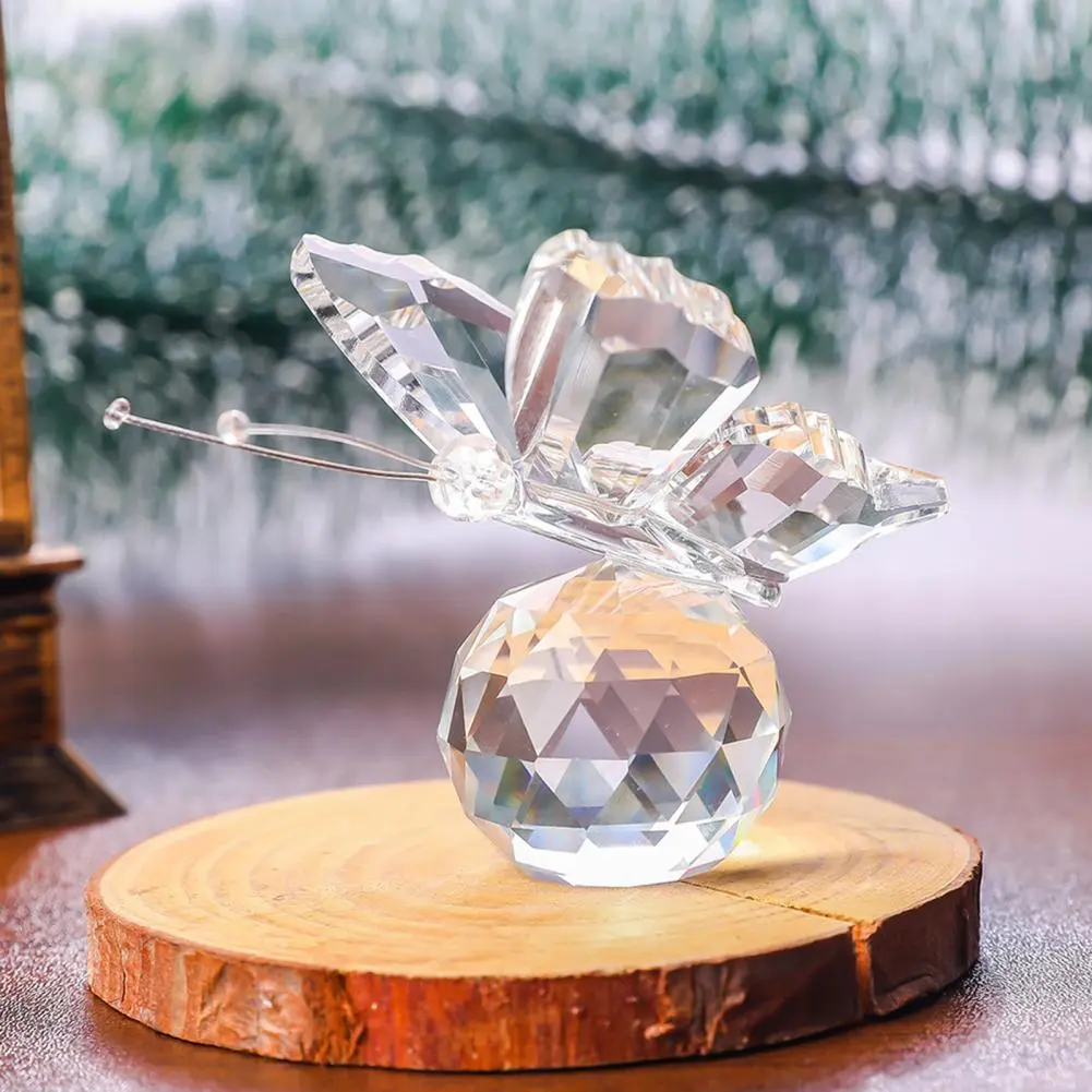 Butterfly-themed Decoration Sparkling Butterfly Figurine for Desk Shelf Prismatic Butterfly Ornament for Bookcase Collectible