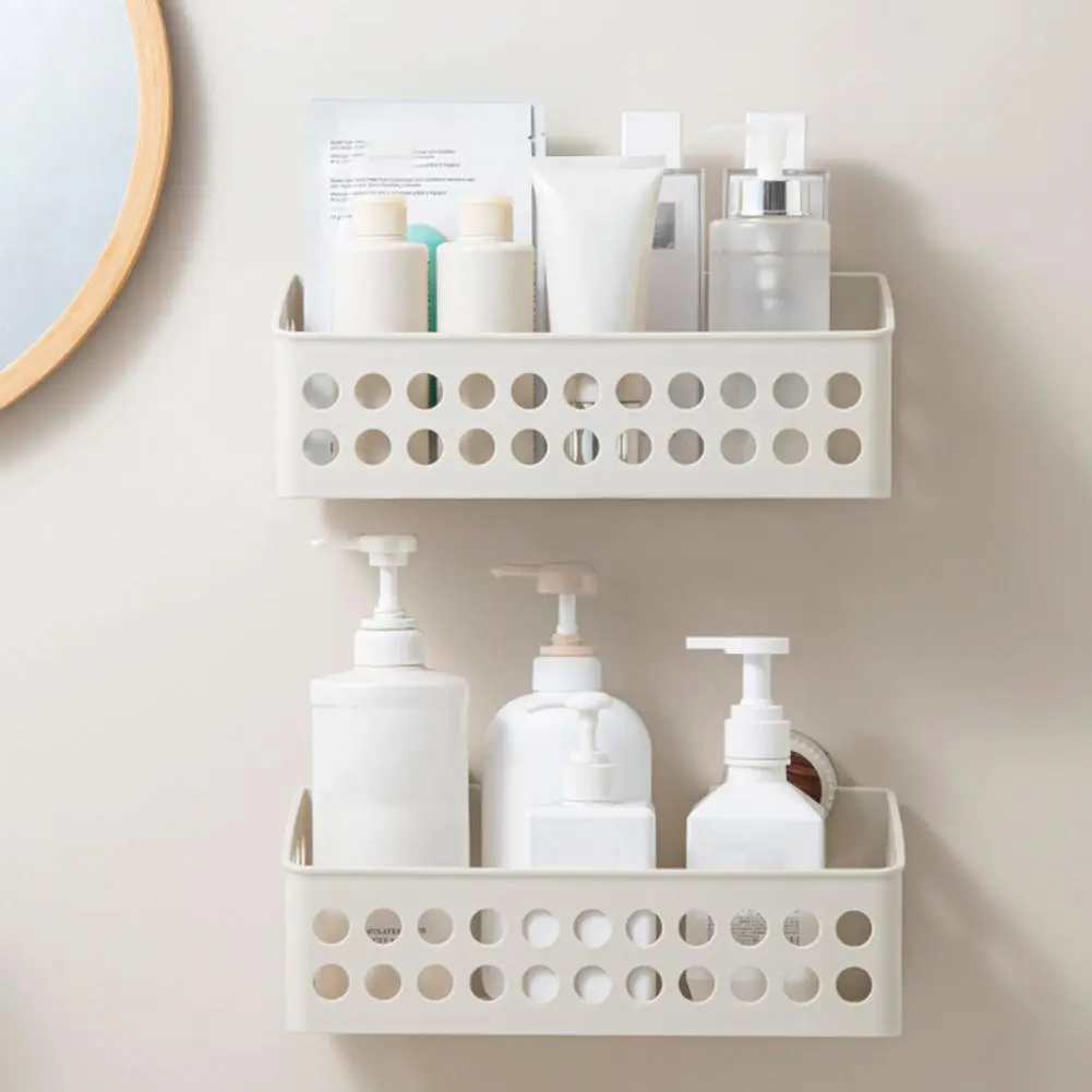 Shower Rack Capacity Suction Cup Bathroom Shower Caddy Strong Load-bearing Organizer with Simple Installation Waterproof Storage