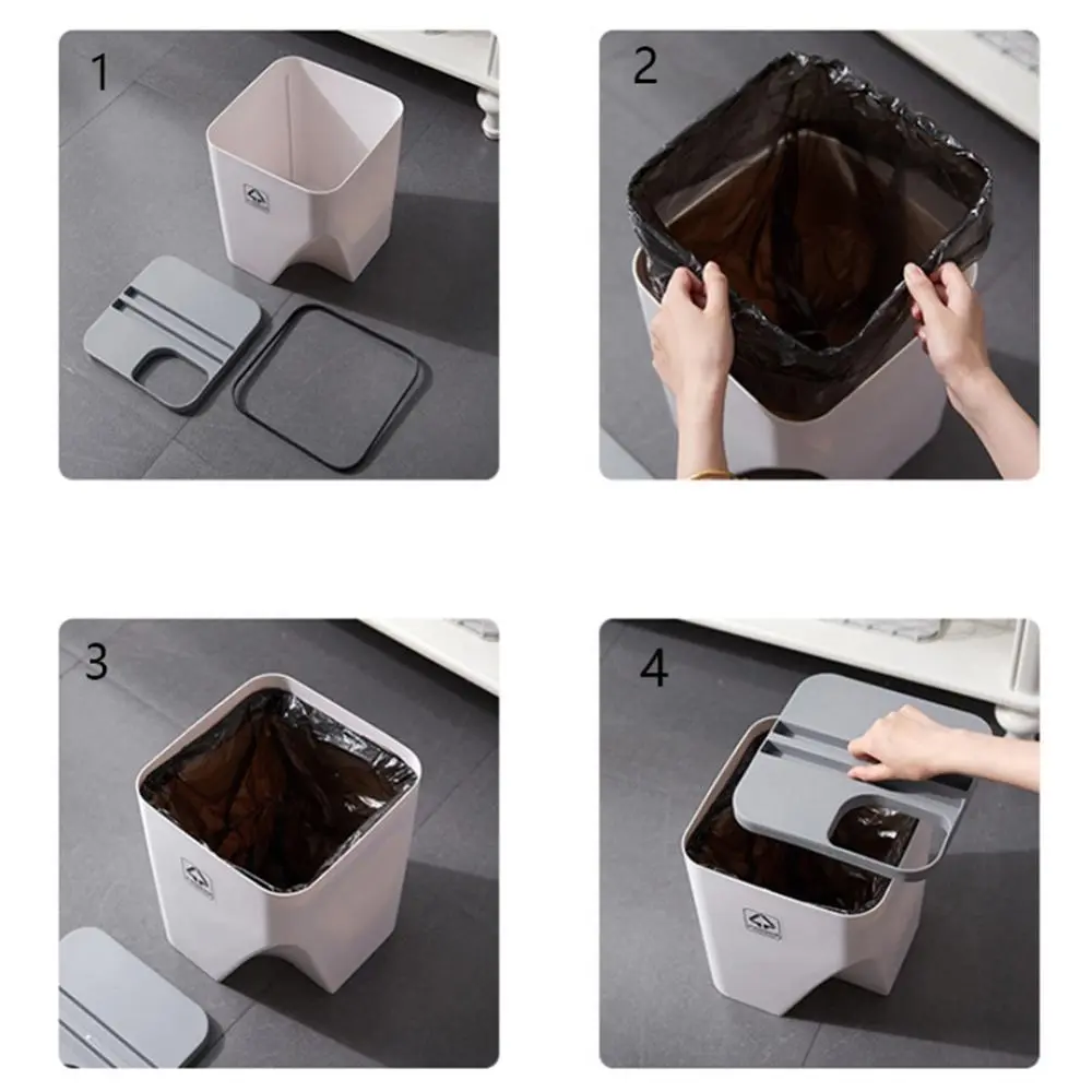 Waste Bins Kitchen Bathroom Dry And Wet Separation Trash Can Rubbish Bin Toilet Garbage Bin Recycle Stacked Sorting Trash Bin