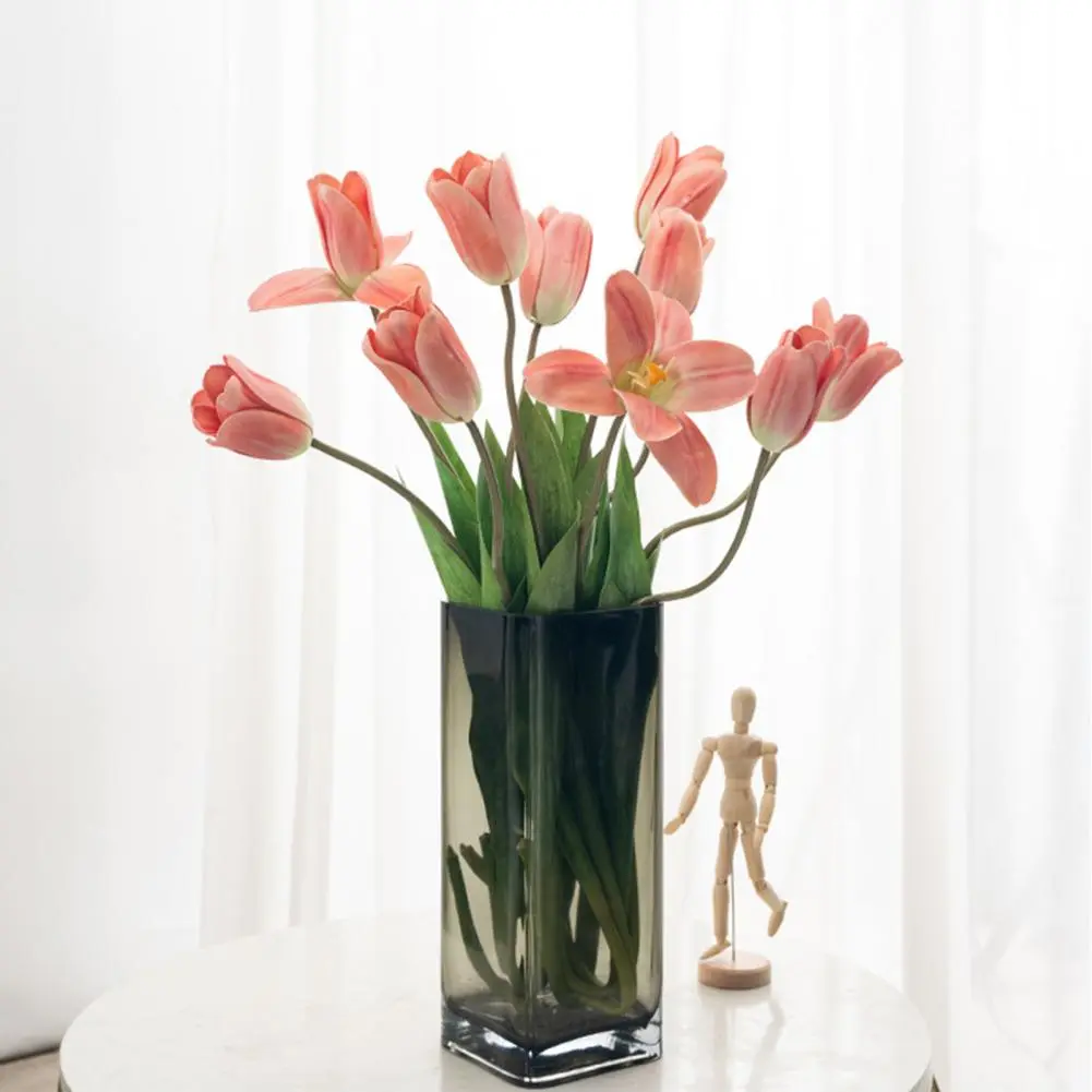 No Maintenance Fake Flowers Realistic Faux Tulip Artificial Flowers for Home Wedding Party Decor for Mother's for Hotel