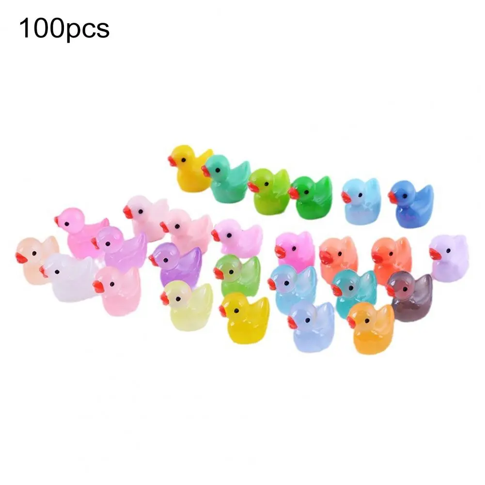 Duck Figurine Mini Duck Figurine Set for Diy Microlandscape Fairy Garden Decor 100pcs Miniature Cartoon Yellow Duck Ornaments