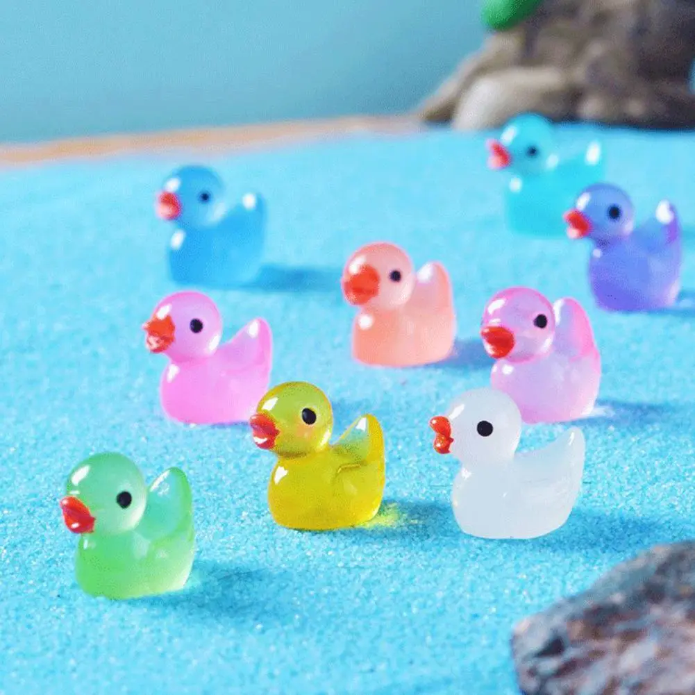 Duck Figurine Mini Duck Figurine Set for Diy Microlandscape Fairy Garden Decor 100pcs Miniature Cartoon Yellow Duck Ornaments