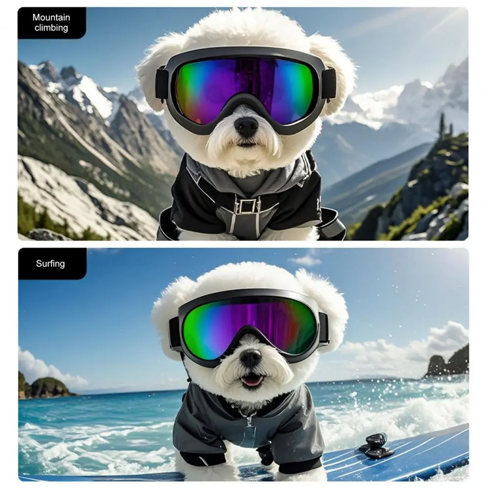 Goggles for Dogs to Protect Eyes Pet Sunglasses for Travel Skiing Wind Dust Fog Proof Eye Wear with Uv Protection Adjustable
