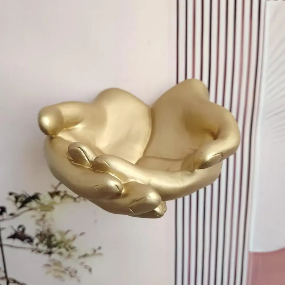 Palm-themed Home Decor Golden Palm Sculpture Jewelry Plate for Home Decor Store Display Hand Statue Storage Tray Exquisite Hand