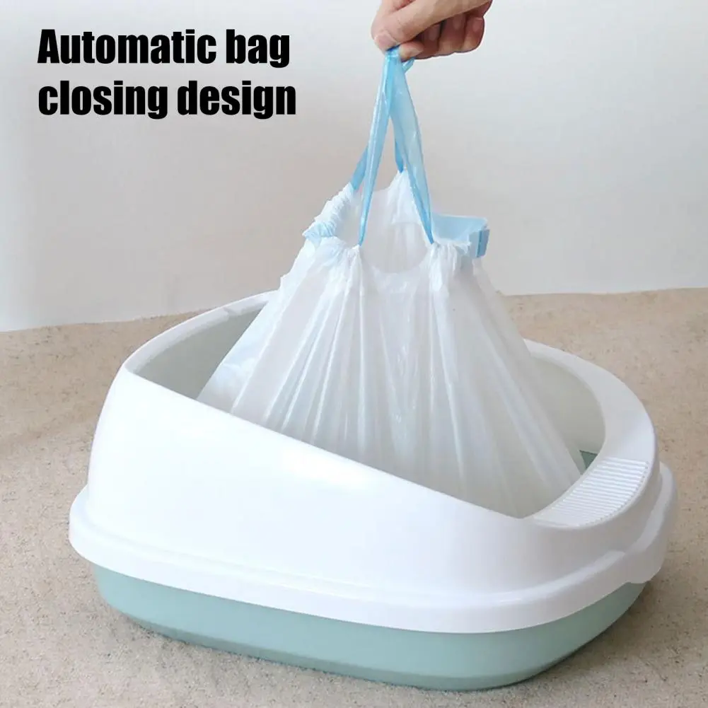 Easy-to-use Cat Litter Bags Mess-free Drawstring Cat Litter Box Liners for Self-cleaning Boxes 60 Pcs Pet Bags for Cats
