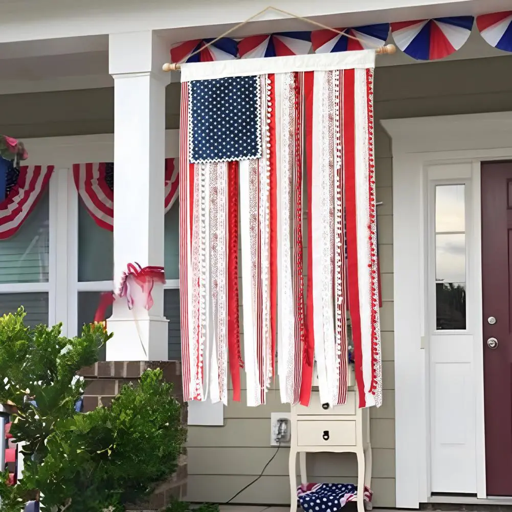 Holiday Party Decor American Flag Banner Patriotic Day Decor for Independence Day Celebration Indoor Outdoor Hanging for Home