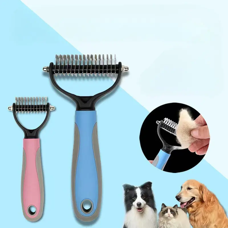Professional Pet Deshedding Brush Dog Hair Remover Pet Fur Knot Cutter Puppy Cat Comb Brushes Dogs Grooming Shedding Supplies
