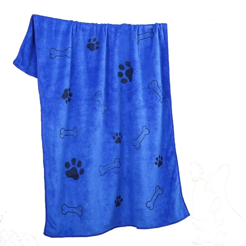 Soft Cartoon Pet Dog Cat Superfine Fiber Bath Towel Fast Dry Puppy Absorbent Hair Washcloth Multi-Function Super Large Supplies