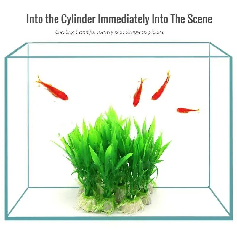 Aquarium Decor Artificial Water Weeds Lucky Bamboo Ornament Aquatic Plant Fish Tank Grass Decoration Accessories