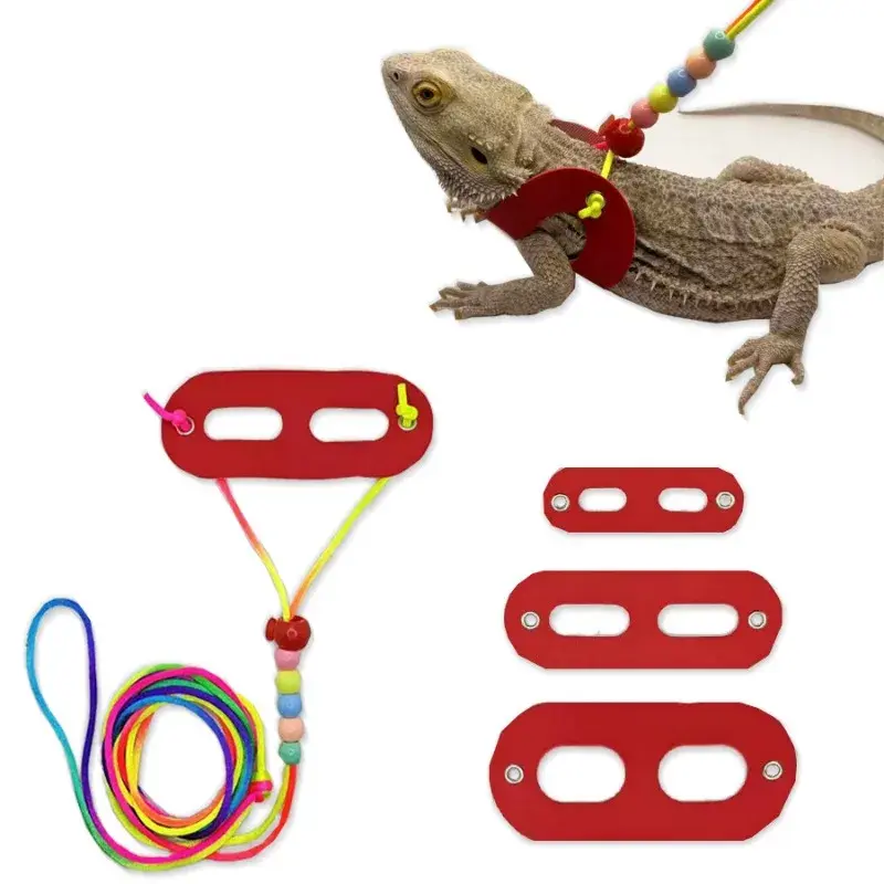 Multi Lizard Leash Harness Soft Padding Reptile Leather Dragon Wings Vest Top with Hook and Loop Small Animals Cute Clothes