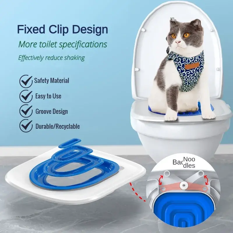 2023 Plastic Cat Toilet Training Kit Reusable Puppy Cat Litter Mat Cat Toilet Trainer Toilet Pets Cleaning Cats Training Product