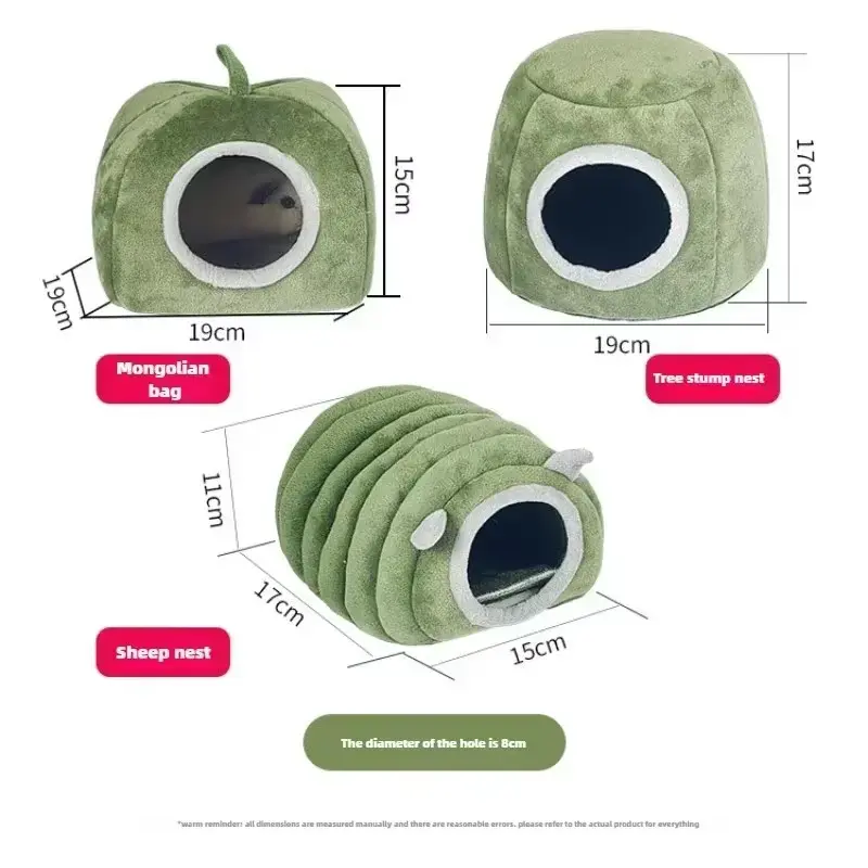 Small Animal Cage Hamster House Guinea Hamster Cotton House Winter Warm Pet Bed for Rodent/Guinea Pig/Rat/Hedgehog