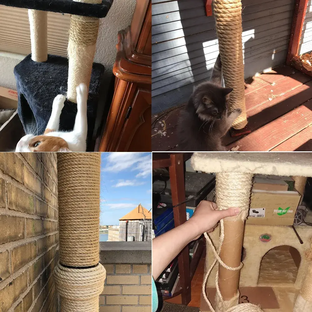 DIY Cat Scratcher Rope Twisted Jute Rope Replacement Cat Tree Scratching Toy Cat Climbing Frame Binding Rope