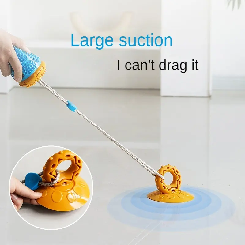 Dog Chew Ball Toys for Aggressive Chewers Interactive Dog Puzzle Toy Food Dispenser Suction Cup Dog Tug Toy for Dogs Teeth Clean