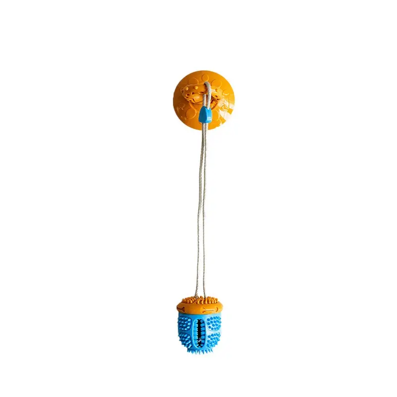 Dog Chew Ball Toys for Aggressive Chewers Interactive Dog Puzzle Toy Food Dispenser Suction Cup Dog Tug Toy for Dogs Teeth Clean