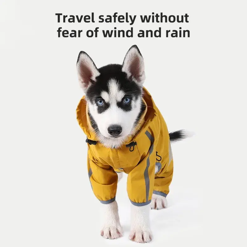 Dog Raincoat Reflective Waterproof Pet Clothes for Chihuahua Husky Rain Coat Small Medium Dogs Jumpsuit Raincoat Dogs Overalls