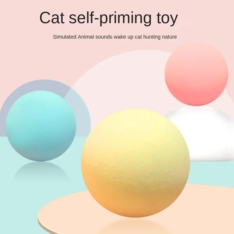 Interactive Ball Smart Cat Toys Plush Electric Catnip Training Toy Kitten Touch Sounding Pet Product Squeak Toy Ball