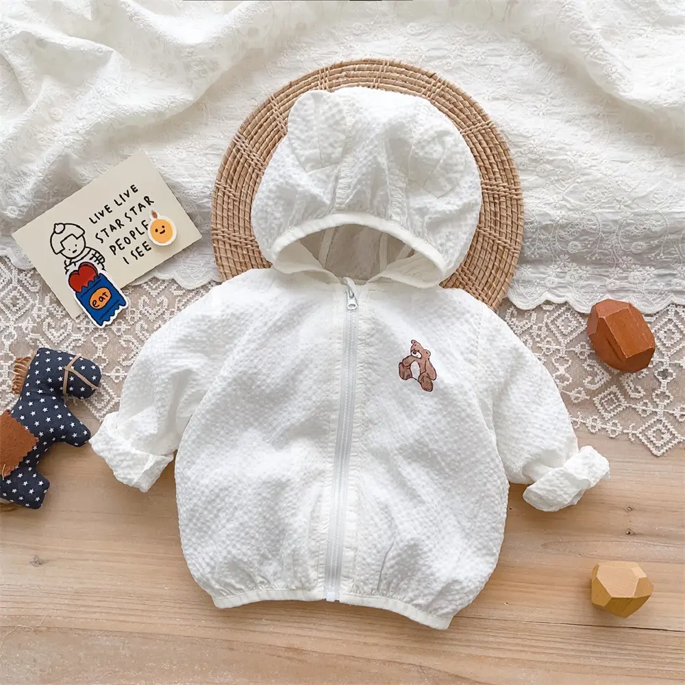 2025 New Summer Thin Cool Sunscreen Coat Baby Coat Baby Skin Coat Cute and Super Cute Baby Breathable Air Conditioning Shirt Top