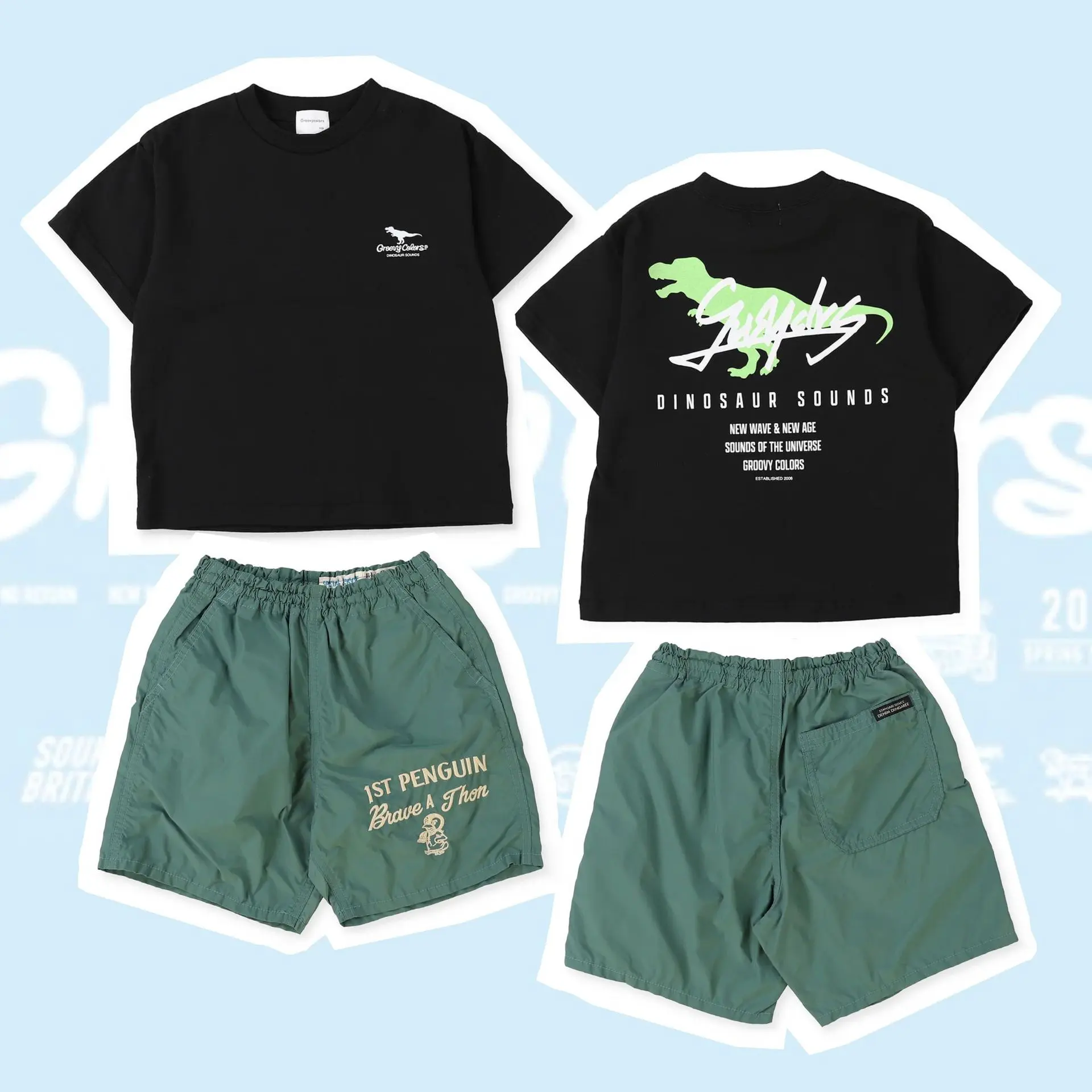 2025 new cotton comfortable new Japanese children's clothing new style children's cotton dinosaur print summer round neck T